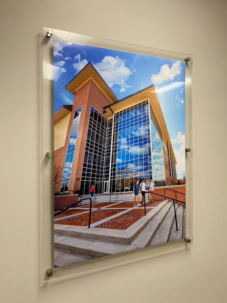 oversized acrylic frames for large format photography on standoffs