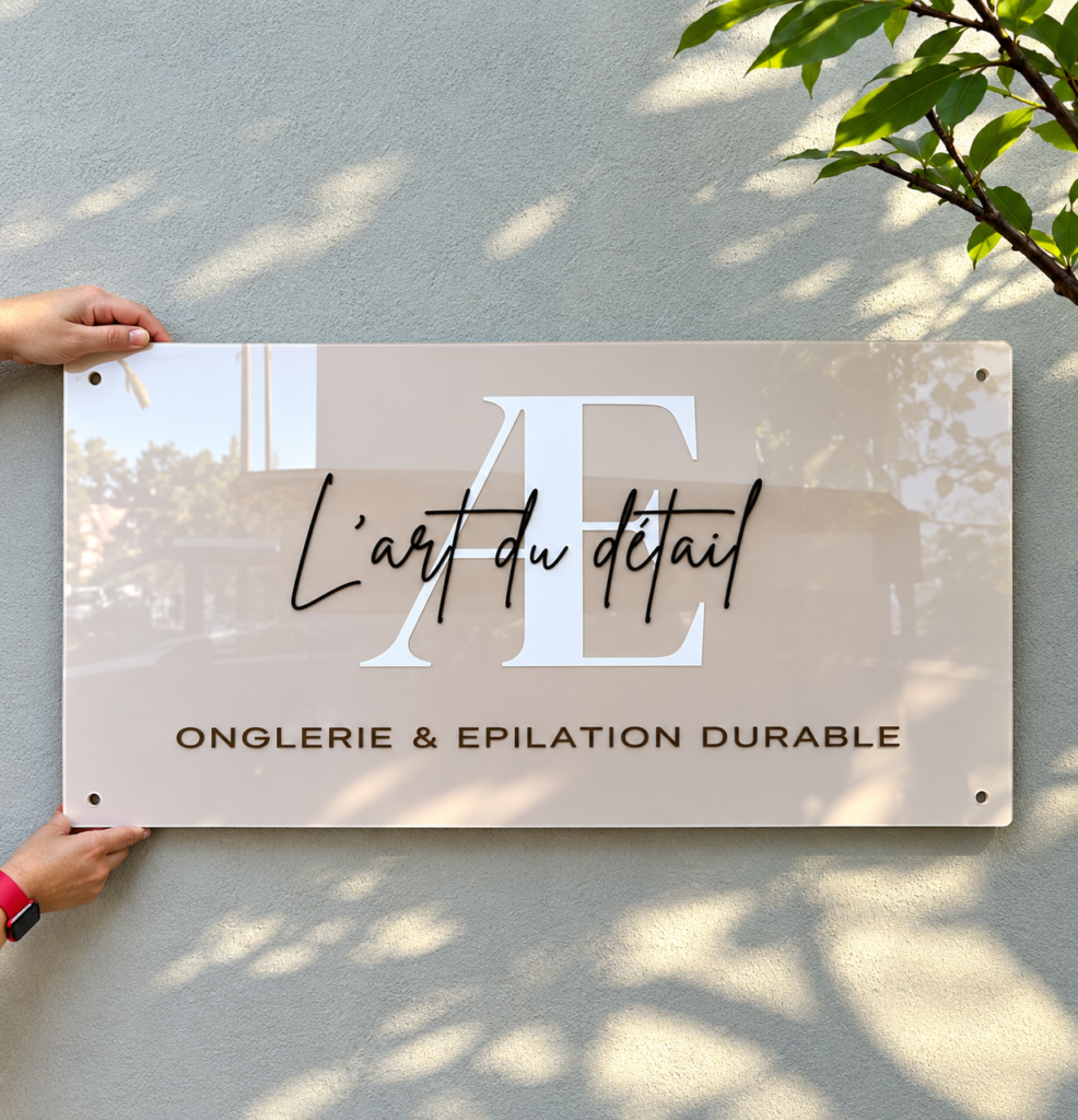 elegant acrylic beauty studio sign